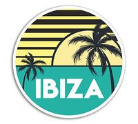 Lot de 2 autocollants en vinyle Ibiza de 10 cm - Autocollant de voyage Espagne pour ordinateur portable bagage #18185 (10 cm de large)