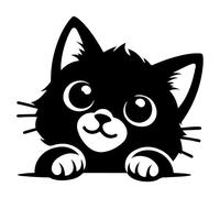 Lot de 2 autocollants en vinyle imperméable avec motif chat mignon pour mur, ordinateur portable, voiture, bouteille d'eau, moto, camionnette, cadeaux amusants (8 cm x 7 cm)