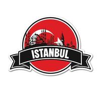 Lot de 2 autocollants en vinyle Istanbul de 10 cm - Drapeau Turquie Türkiye - Ville - Voyage - Vacances - Géographie - Autocollant pour scrapbooking - #83428