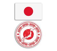 Lot de 2 autocollants en vinyle japonais de 10 cm de large - Carte du Japon, vacances, aventure, voyage, scrapbooking, cadeau #78685