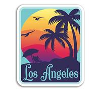 Lot de 2 autocollants en vinyle Los Angeles - USA LA Cool Sticker pour ordinateur portable #18363 (10 cm de haut)