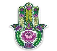 Lot de 2 autocollants en vinyle main de Fatima religion fleur spirituelle #9011 (8 cm de large x 10 cm de haut)