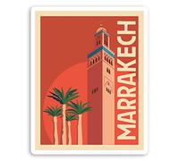 Lot de 2 autocollants en vinyle Marrakech Maroc 10 cm