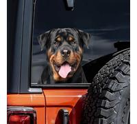 Lot de 2 autocollants en vinyle motif chien Rottweiler - 15 x 15 cm - Autocollants puissants pour camion, ordinateur portable, fenêtre, chien gras - # V1374