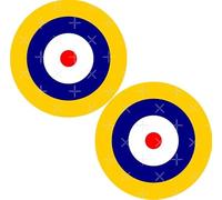 Lot de 2 autocollants en vinyle Motif cocarde A1 de la RAF Royal Air Force britannique