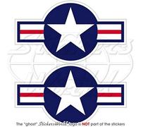 Lot de 2 autocollants en vinyle Motif cocardes des forces armées américaines USAF USMC US Navy 95 mm