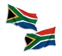 Lot de 2 autocollants en vinyle motif drapeau de l'Afrique du Sud - 15 cm - Pour voyage, aventure, pays - Pour scrapbooking et bagages - #81786