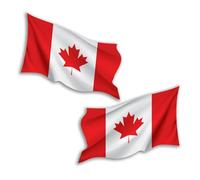 Lot de 2 autocollants en vinyle Motif drapeau du Canada 15 cm - Autocollant de voyage canadien pour voyage, aventure, pays, scrapbooking, bagages, autocollant #81769