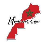 Lot de 2 autocollants en vinyle Motif drapeau du Maroc 10 cm - Carte du Maroc Voyage Vacances Monde Pays Géographie École Emplacement Autocollant Scrapbook #82935