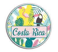 Lot de 2 autocollants en vinyle Motif feuilles du Costa Rica 10 cm