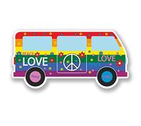 Lot de 2 autocollants en vinyle Motif Peace Love #5608 10 cm de large x 5 cm de haut
