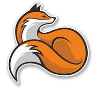 Lot de 2 autocollants en vinyle Motif renard #5170 10 cm x 10 cm