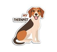 Lot de 2 autocollants en vinyle My Dog Therapist de 10 cm - Beagle Dessin animé Illustration Chiot Animaux de compagnie Support Funny Laptop Label Home Sticker #79880