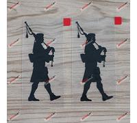 Lot de 2 autocollants en vinyle noir de 10,2 cm pour cornemuse écossaise