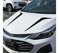 Lot de 2 autocollants en vinyle noir pour capot de voitures, SUV et camions - 100 cm x 26 cm - Matériau PVC - Amovibles et résistants aux intempéries