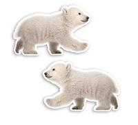Lot de 2 autocollants en vinyle pour bébé ours polaire 10 cm - Motif mignon pour ordinateur portable #30163