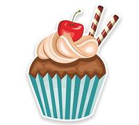 Lot de 2 autocollants en vinyle pour cupcakes de 10 cm de large et 10 cm de haut.