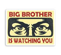 Lot de 2 autocollants en vinyle pour ordinateur portable Inscription Big Brother is Watching 10 cm
