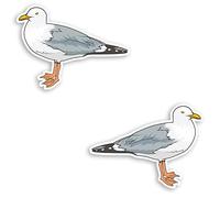 Lot de 2 autocollants en vinyle pour ordinateur portable Motif mouette et mer 10 cm