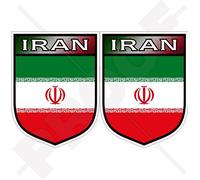 Lot de 2 autocollants en vinyle pour pare-chocs de la République islamique d'Iran Perse 75 mm