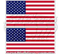 Lot de 2 autocollants en vinyle pour pare-chocs Motif drapeau américain 75 mm
