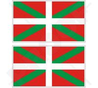 Lot de 2 autocollants en vinyle pour pare-chocs Motif drapeau EUSKADI Pais Vasco Espagne 75 mm