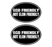 Lot de 2 autocollants en vinyle respectueux de l'environnement, non respectueux de l'environnement, anti-Elon Musk pour pare-chocs de voiture, Elon Went Crazy Model X Y 3 S (15,2 x 10,2 cm)