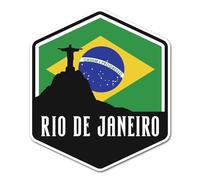 Lot de 2 autocollants en vinyle Rio de Janeiro de 10 cm - Drapeau du Brésil - Monuments de la ville - Voyage géographie - Autocollant pour scrapbooking #83463