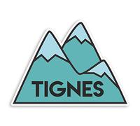 Lot de 2 autocollants en vinyle Tignes France 10 cm - Autocollant Ski Montagne Bagage #31611