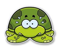 Lot de 2 autocollants en vinyle tortue de 10 cm / 100 mm pour ordinateur portable, bagages, voiture, vélo