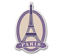 Lot de 2 autocollants en vinyle Tour Eiffel de Paris 6,5 cm de large x 10 cm de haut