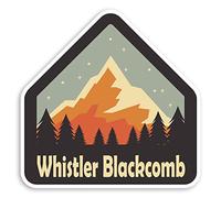 Lot de 2 autocollants en vinyle Whistler Blackcomb Canada de 10 cm - Autocollant pour bagages de ski #31164 (10 cm de large)