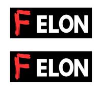 Lot de 2 autocollants F Elon et The Felon pour voiture Tesla Elon was Crazy Sticker Elon Musk Sucks Model X Y 3 S Vinyle adhésif (27,4 x 7,6 cm F Elon)