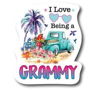 Lot de 2 autocollants « I Love Being Grammy » - 11,4 cm - Pour voiture, mur, ordinateur portable, cellule, camion - PS753