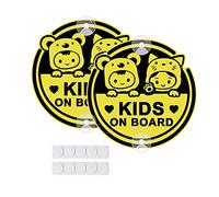 Lot de 2 autocollants Kids On Board de 13,8 cm pour voitures, mignon koala en PVC avec ventouse pour enfants à bord, panneau d'avertissement de sécurité pour fenêtre arrière de voiture (2 pièces,