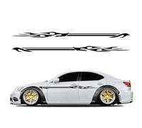 Lot de 2 Autocollants latéraux à Rayures Flammes Style Course, pour VW, pour Audi, pour Tesla, pour Skoda, pour Volvo, pour BMW, pour Seat, Subaru - Accessoires Auto - Autocollants pour Bas de Caisse