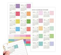 Lot de 2 autocollants mensuels pour planificateurs - 2 onglets adhésifs 2026 - Étiquettes colorées pour école, bureau, journal, scrapbooking, agenda, étudiant, enseignant