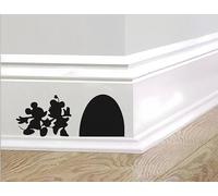 Lot de 2 autocollants Mickey & Minnie Mouse pour plinthes - Silhouettes amusantes avec design trou de souris - Décoration de chambre d'enfant - Facile à installer (8,9 x 22,6 cm)
