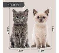 Lot De 2 Autocollants Mignons Pour Bébé Chat I Gris Et Marron I Grand Idée De Décoration I Permanent I Autocollant I Sticker Mural I Dv1031
