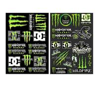 Lot de 2 autocollants Monster Energy pour casque de moto, voiture, vélo, skateboard, ordinateur portable, vélo - Autocollants amusants de dessin animé (griffes)