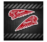 Lot de 2 autocollants moto en PVC, badge indien, for réservoir carburant, côté gauche et droit, logo course, accessoires décoration for casque, automobiles(Style 2,25x8.8cm)
