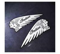 Lot de 2 autocollants moto en PVC, badge indien, for réservoir carburant, côté gauche et droit, logo course, accessoires décoration for casque, automobiles(Style 3,25x8.8cm)