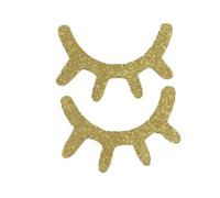 Lot de 2 autocollants muraux en forme de cils en bois pour chambre d'enfant, bébé, salon, décoration artistique dorée