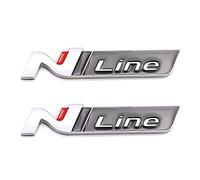 Lot de 2 autocollants N Line pour décoration de voiture (argenté/noir)