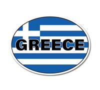 Lot de 2 autocollants ovales en vinyle motif drapeau de la Grèce 10 cm - Voyage grec, vacances, monde, pays localisation, voiture, autocollant Scrapbook #82393