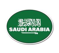 Lot de 2 autocollants ovales en vinyle motif drapeau de l'Arabie Saoudite 10 cm - Autocollant de voyage arabe pour voyage, vacances, monde, pays, voiture, voiture, scrapbooking, autocollant #82415