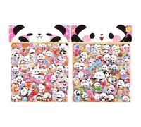 Lot de 2 autocollants Panda en PVC - Relief 3D - Texture gonflée - Imperméable - Décoratif - Scrapbooking - Carnets de notes - Ordinateur portable - Pour - Bricolage - Cadeau