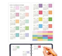 Lot de 2 autocollants pour calendrier 2026 - Onglets adhésifs mensuels | Étiquettes colorées pour agenda scolaire, bureau, journal, scrapbooking, agenda