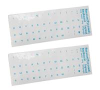 Lot de 2 autocollants pour clavier russe - Noir, bleu, vert, jaune - Étanche - Super 2 pièces - Pour clavier russe - Pour ordinateur portable - Transparents et colorés - Amovibles