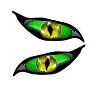 Lot de 2 autocollants pour couple d'yeux, articles amusants, mauvais yeux avec iris, drone moto, casque de voiture, autocollant réfléchissant pour rétroviseur avec yeux effrayants